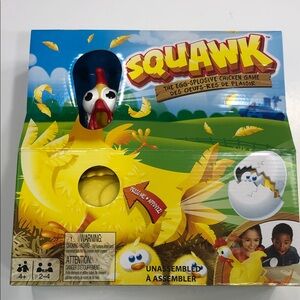 “Squawk” The Egg-Splosive Chicken Game – New in Box – Mattel Games